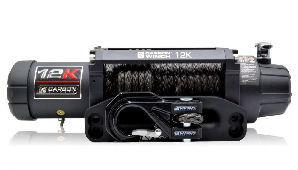 12000LB-ELECTRIC-WINCH WITH-BLACK-SYNTHETIC-ROPE-AND-HOOK